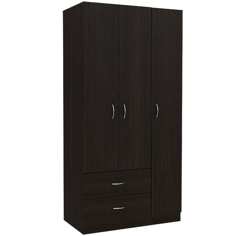 Closet Austral Z Wengue 90x180cm con 2 Cajones con 3 Entrepaños - Closets | Bylmo