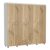 Closet Bariloche Duna 200 cm con Seis Puertas, Dos Cajones y Rodachinas - Closets | Bylmo