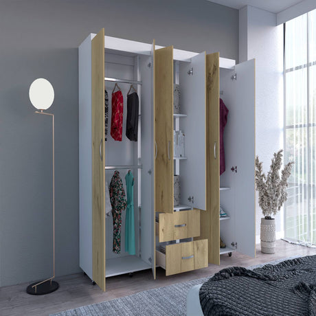 Closet Bariloche Duna 200 cm con Seis Puertas, Dos Cajones y Rodachinas - Closets | Bylmo