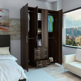 Closet Capri Habano 150 cm con Cuatro Puertas, Tres Cajones y Cerradura - Closets | Bylmo