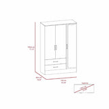 Closet Cidra Wengue 120x181cm con 2 Cajones con 3 Entrepaños con Espejo - Closets | Bylmo