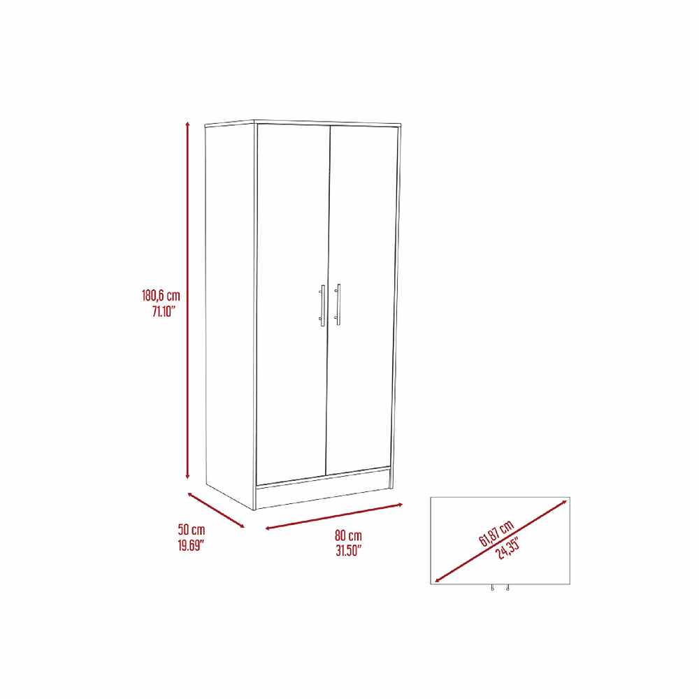 Closet Dinamarca Ceniza 80x180cm con 1 Cajones con 1 Entrepaños - Closets | Bylmo
