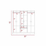 Closet Luna Wengue 162x171cm con 1 Cajones con 4 Entrepaños - Closets | Bylmo