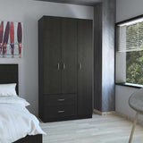 Closet Mistico Wengue 90 cm con Tres Puertas y Dos Cajones - Closets | Bylmo
