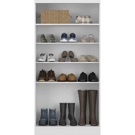 Mueble Auxiliar Blanco 76x155cm con Cuatro Entrepaños y Cinco Compartimientos - Muebles Organizadores | Bylmo