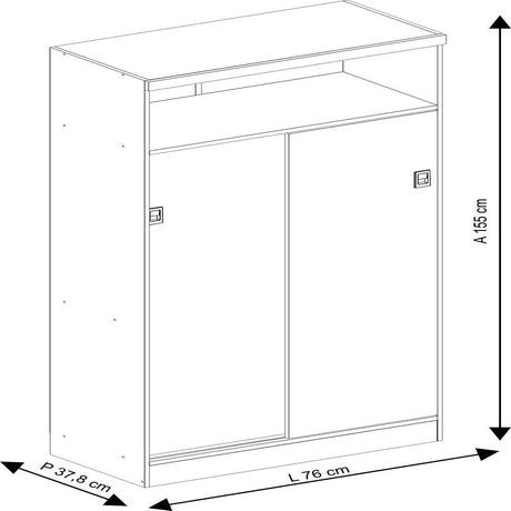 Mueble Auxiliar Blanco 76x155cm con Cuatro Entrepaños y Cinco Compartimientos - Muebles Organizadores | Bylmo
