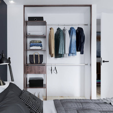 Closet Coñac 50x190cm con 1 Cajones con 4 Entrepaños - Closets | Bylmo