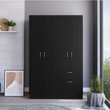 Closet Nara Wengue 109 cm con Cinco Puertas y Un Cajón - Closets | Bylmo