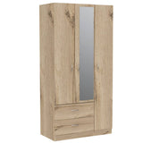 Closet Oporto Duna y Blanco 90 cm con Espejo y Dos Cajones - Closets | Bylmo