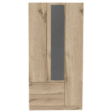 Closet Oporto Duna y Blanco 90 cm con Espejo y Dos Cajones - Closets | Bylmo