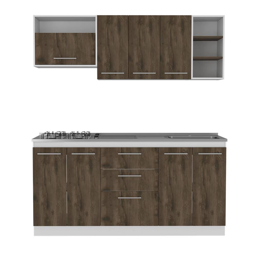 Cocina Osaka Bellota y Blanco 180 cm - Cocinas | Bylmo