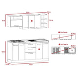 Cocina Osaka Bellota y Blanco 180 cm - Cocinas | Bylmo