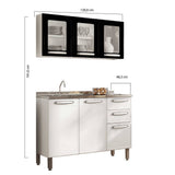Cocina Evidence Negro y Blanco 105x52,5cm con Meson de Acero Inoxidable y con Pozuelo para lado Izquierda - Cocinas | Bylmo
