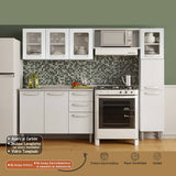 Cocina Integral Evidence Blanco 105x52,5cm con Meson de Acero Al Carbon y con Pozuelo para lado Centro - Cocinas | Bylmo