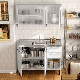 Cocina Integral Gourmet Blanco 120 cm Izquierda con Mesón - Cocinas | Bylmo