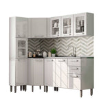 Cocina Integral Gourmet Blanco 188 cm Esquinera con Mesón - Cocinas | Bylmo