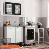 Cocina Integral Gourmet Blanco y Negro 80 cm con Mesón - Cocinas | Bylmo