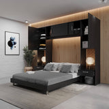 Combo Cama y Mesa de Noche Alcala Wengue 244x200cm para Colchón Doble 140 X 190 Cm - Camas | Bylmo