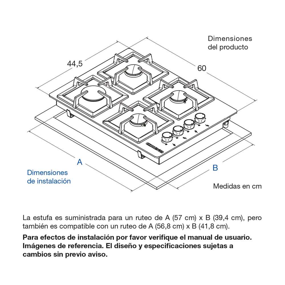 Combo Campana + Horno + Estufa a Gas Negro 60 cm Versátil - Combo | Bylmo