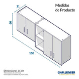 Combo Mueble Superior + Campana +Mueble Inferior + Mesón Dark 150 cm Versátil - Combo | Bylmo