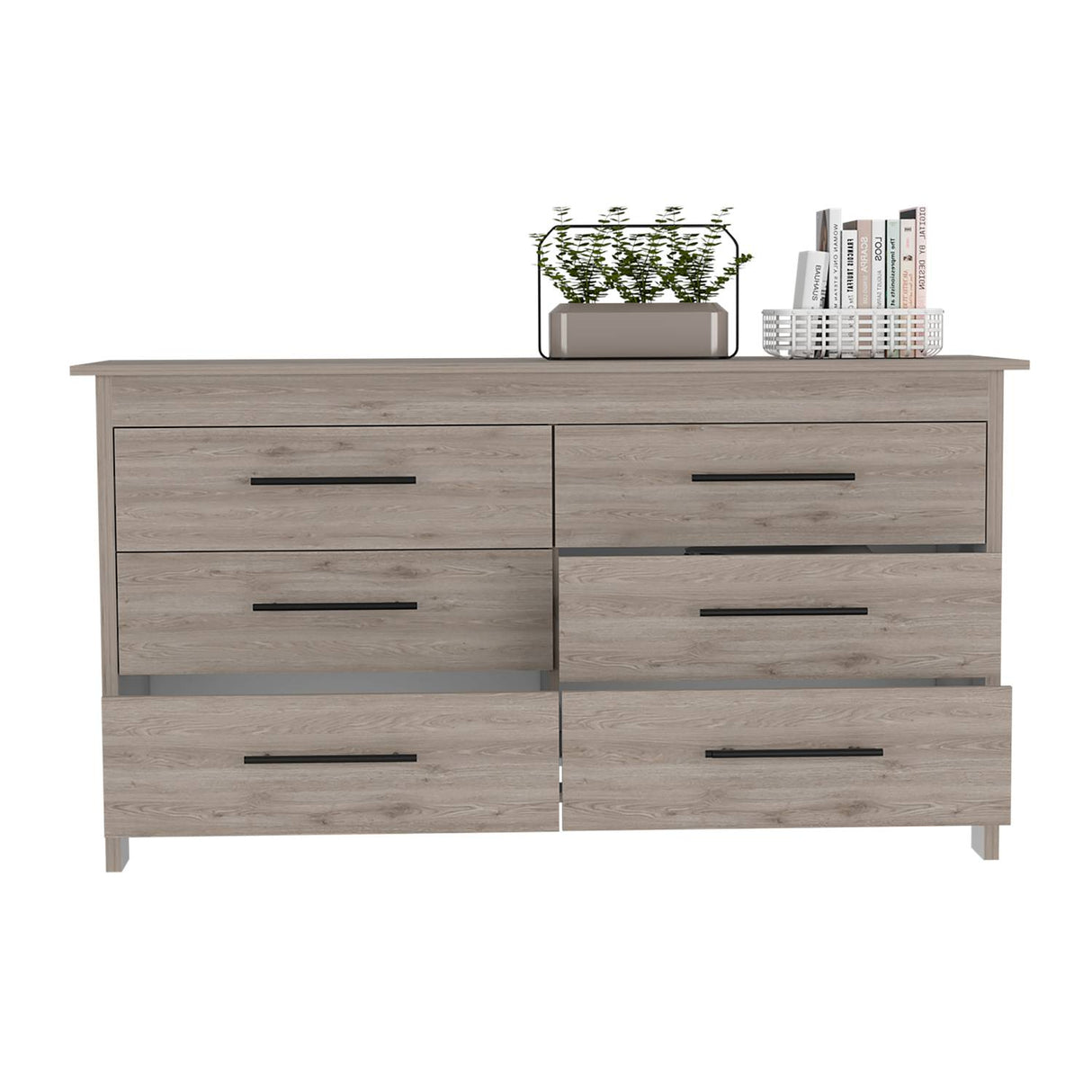 Cómoda HMS Ceniza 149.5x80.6cm De Tres Hileras con Tres Cajones - Cajoneras y Comodas | Bylmo