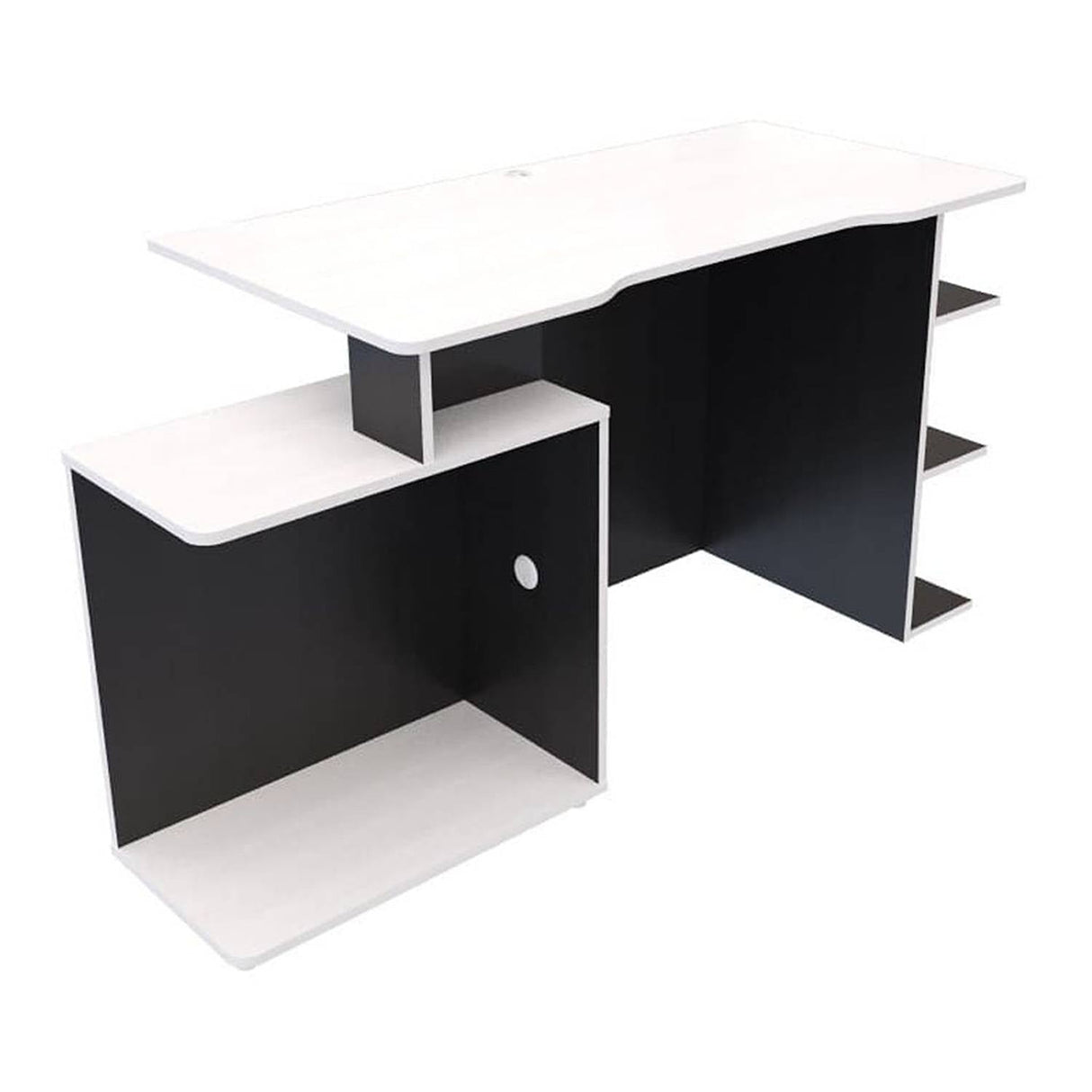 Escritorio Gamer Trinity Wengue y Blanco 120 cm Transformable - Escritorios y Archivadores | Bylmo