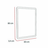 Espejo de Baño Arezo Plateado 80x60cm Rectangular y con Iluminiación Led - Espejos Decorativos | Bylmo