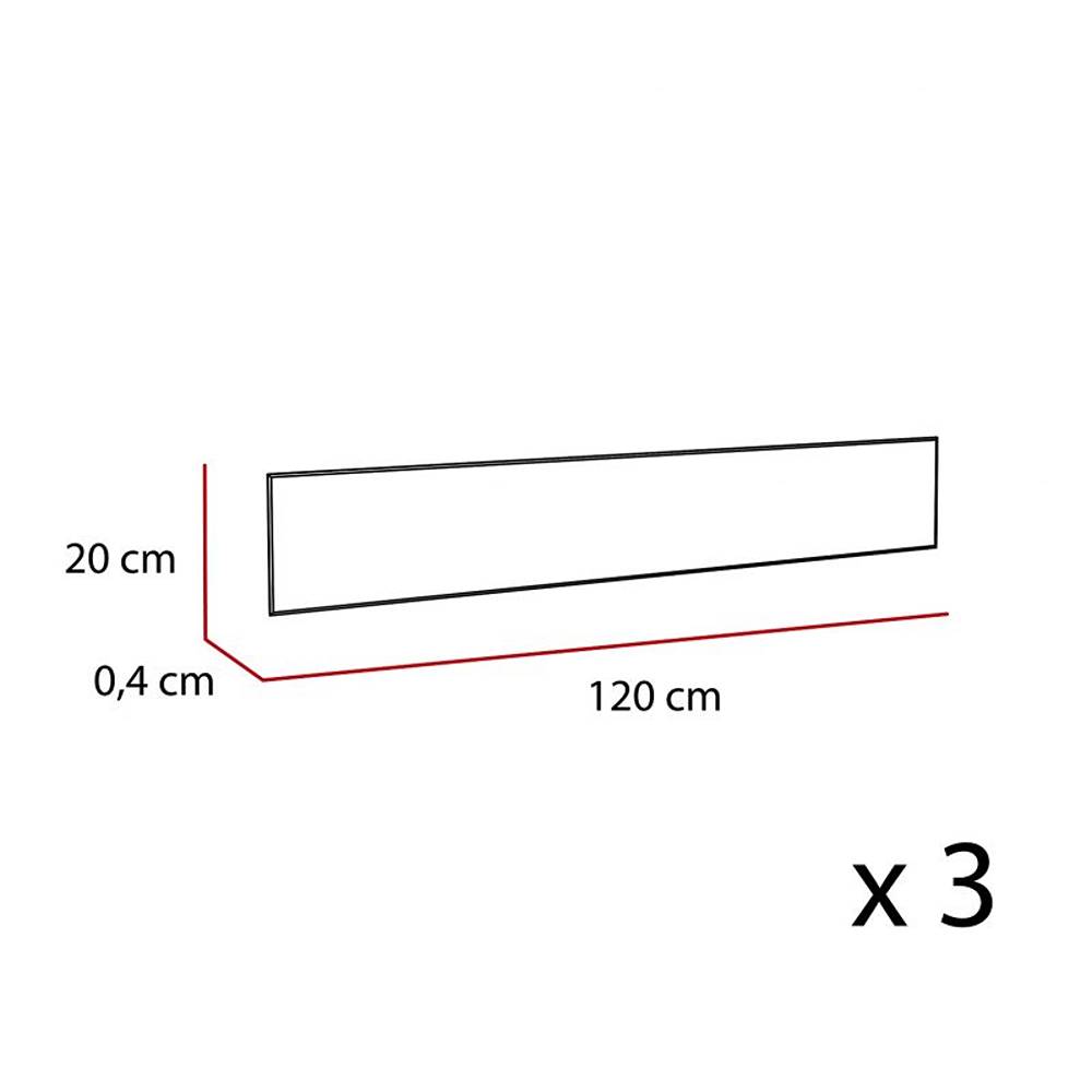 Set x 3 Espejos Atenas Plateado 120x20cm Rectangular sin Marco - Espejos Decorativos | Bylmo