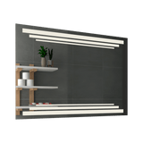 Espejo de Baño Baru Plateado 100x70cm Rectangular y con Iluminiación Led - Espejos de Baño | Bylmo