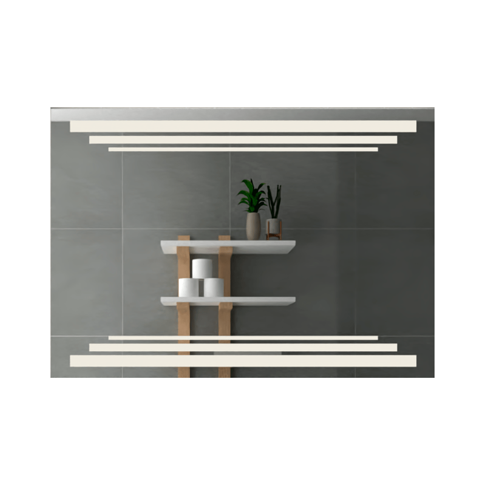 Espejo de Baño Baru Plateado 100x70cm Rectangular y con Iluminiación Led - Espejos de Baño | Bylmo