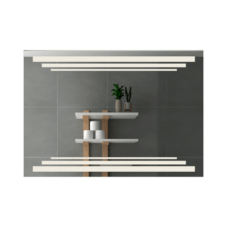 Espejo de Baño Baru Plateado 100x70cm Rectangular y con Iluminiación Led - Espejos de Baño | Bylmo