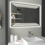 Espejo de Baño Baru Plateado 100x70cm Rectangular y con Iluminiación Led - Espejos de Baño | Bylmo