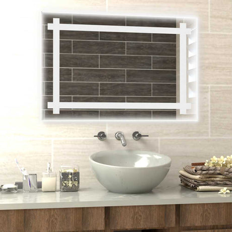 Espejo de Baño Broni Plateado 60x90cm Rectangular y con Iluminiación Led - Espejos Decorativos | Bylmo