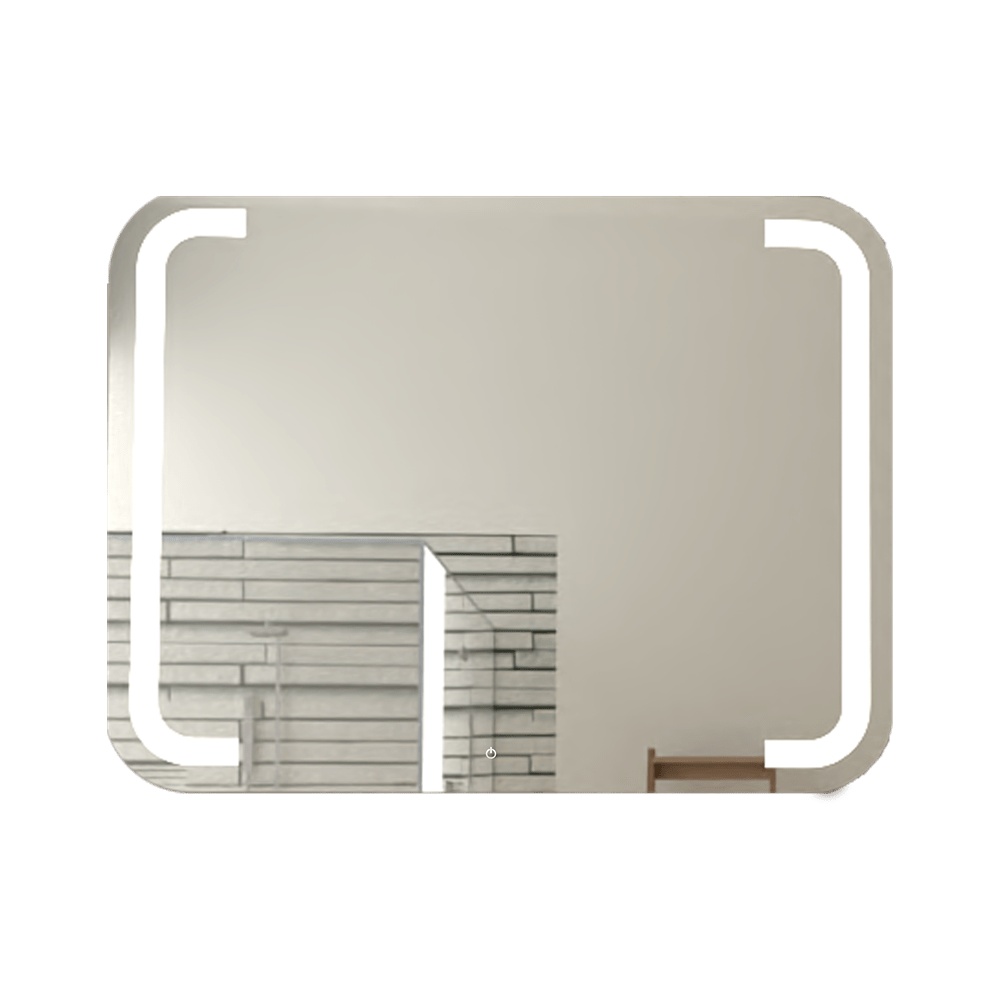 Espejo de Baño Led Touch Brown Plateado 90x70cm Rectangular con Sandblasting - Espejos de Baño | Bylmo