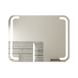 Espejo de Baño Led Touch Brown Plateado 90x70cm Rectangular con Sandblasting - Espejos de Baño | Bylmo