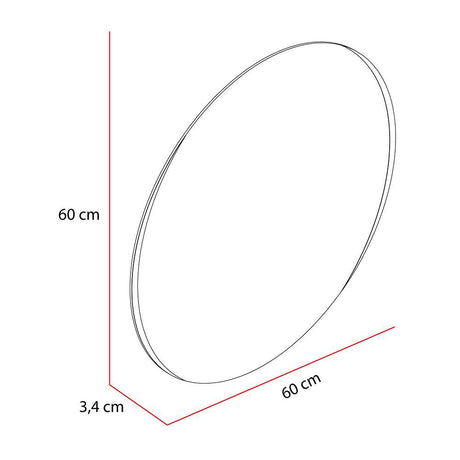 Espejo de Baño Dakota Plateado 60x60cm Redondo y con Iluminiación Led - Espejos Decorativos | Bylmo