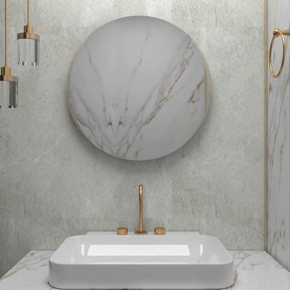 Espejo de Baño Dakota Plateado 60x60cm Redondo - Espejos Decorativos | Bylmo