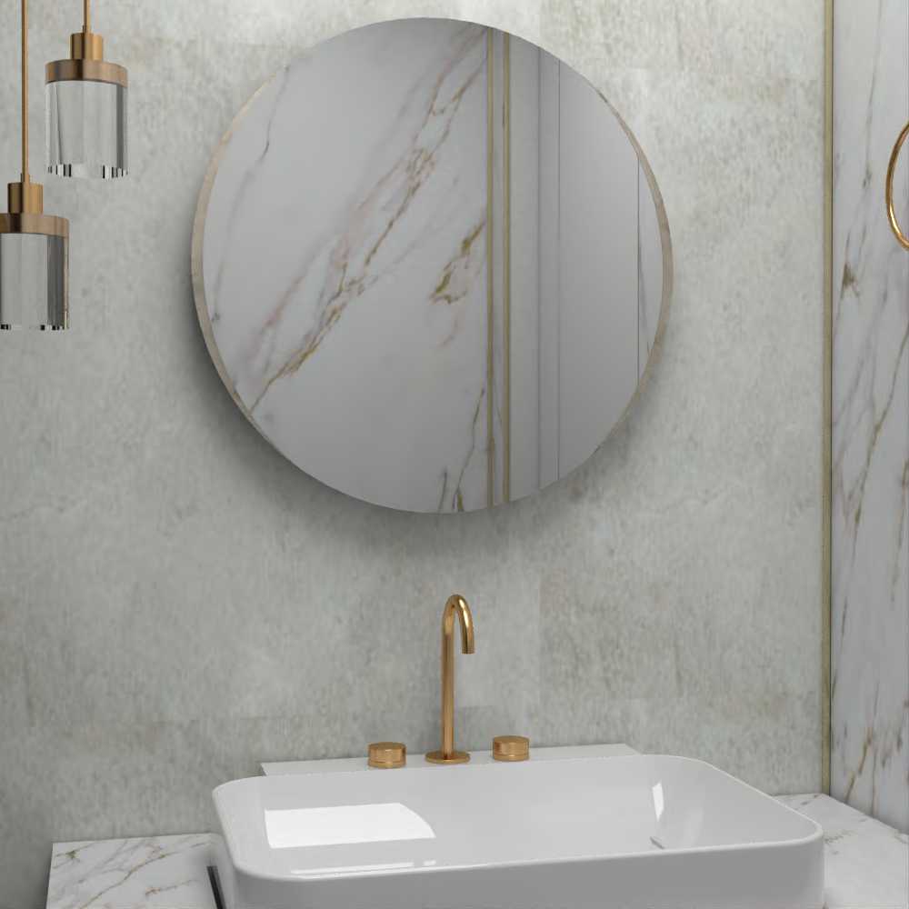 Espejo de Baño Dakota Plateado 60x60cm Redondo - Espejos Decorativos | Bylmo