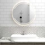 Espejo de Baño Dallas Plateado 45x45cm Redondo y con Iluminiación Led - Espejos Decorativos | Bylmo