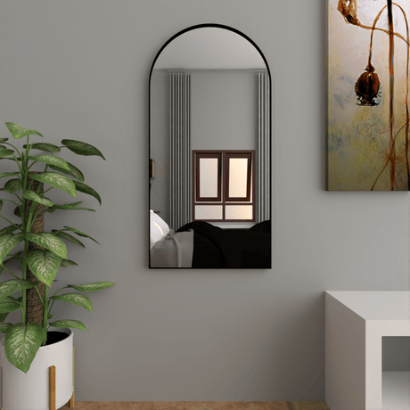Espejo de Pared Dalton Plateado 60x120cm Arco Superior con Marco Metalico - Espejos Decorativos | Bylmo