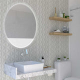 Espejo de Baño Ferrara Plateado 62x80cm Redondo y con Iluminiación Led - Espejos Decorativos | Bylmo