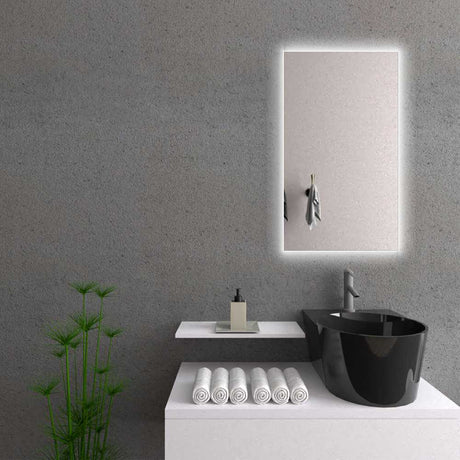 Espejo de Baño Garda Plateado 52x90cm Rectangular y con Iluminiación Led - Espejos Decorativos | Bylmo