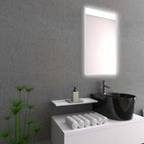 Espejo de Baño Garda Plateado 52x90cm Rectangular y con Iluminiación Led - Espejos Decorativos | Bylmo