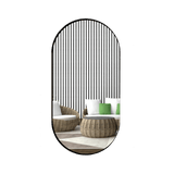 Espejo de Pared Lukman Negra 50x100cm Ovalado con Marco Metalico - Espejos Decorativos | Bylmo