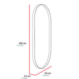 Espejo de Pared Lukman Negra 50x100cm Ovalado con Marco Metalico - Espejos Decorativos | Bylmo