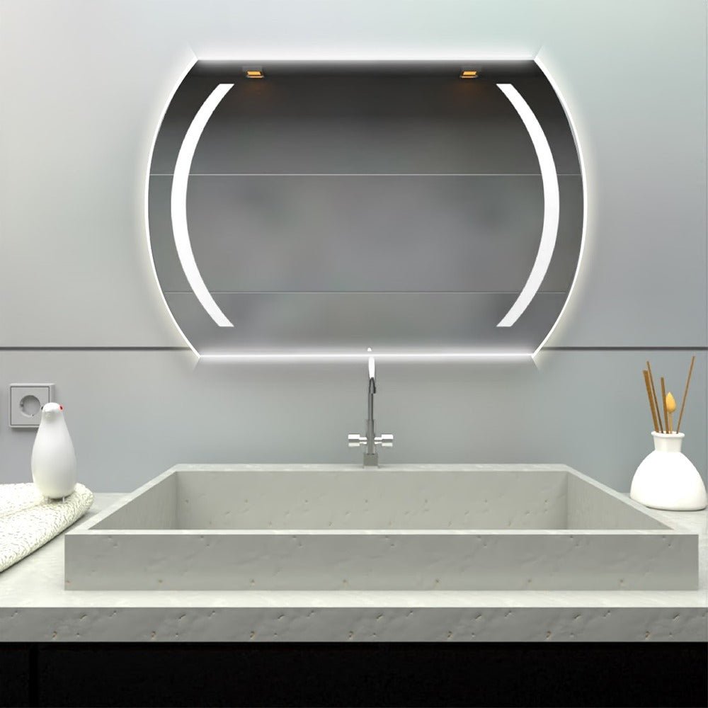 Espejo de Baño Led Manson Plateado 90x60cm Rectangular con Sandblasting - Espejos de Baño | Bylmo