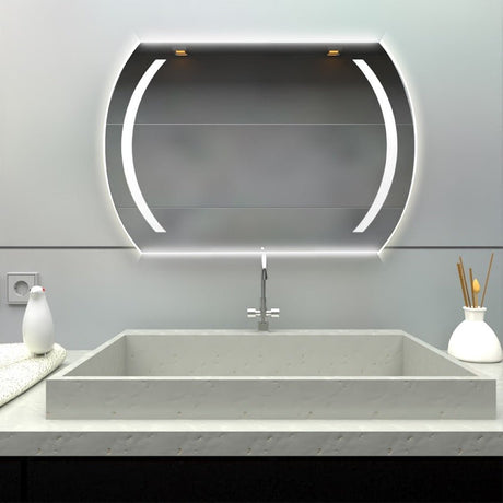 Espejo de Baño Led Manson Plateado 90x60cm Rectangular con Sandblasting - Espejos de Baño | Bylmo