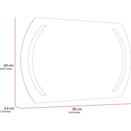 Espejo de Baño Led Manson Plateado 90x60cm Rectangular con Sandblasting - Espejos de Baño | Bylmo
