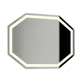 Espejo de Baño Mizu Plateado 80x60cm Octagonal y con Iluminiación Led - Espejos de Baño | Bylmo