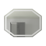 Espejo de Baño Led Mizu Plateado 80x60cm Hexagono con Sandblasting - Espejos de Baño | Bylmo